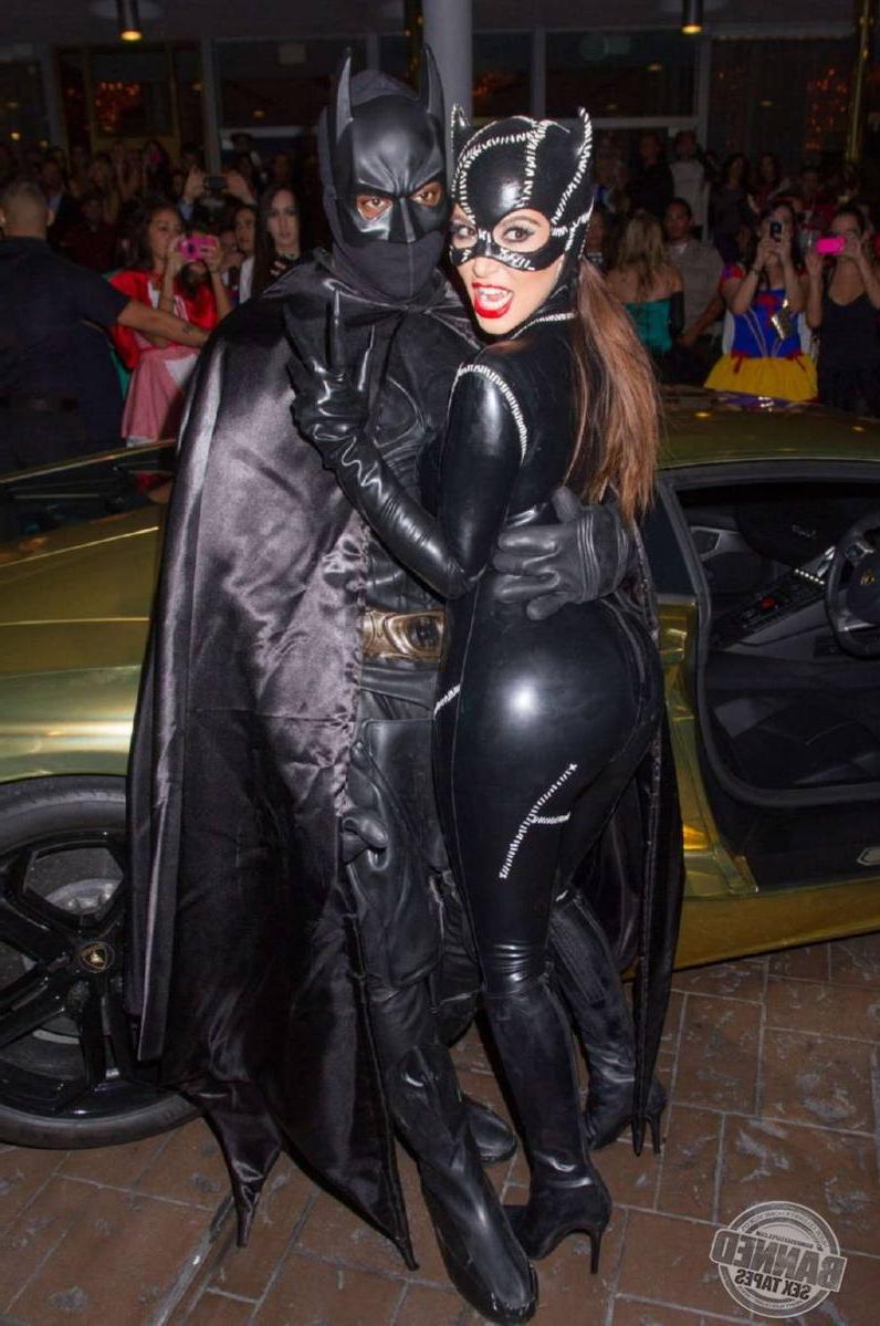 15P Kim Kardashian in Cat Woman Costume at Halloween