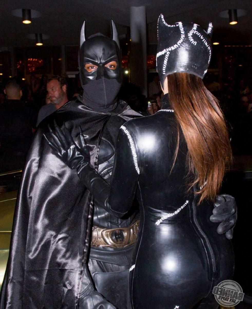 15P Kim Kardashian in Cat Woman Costume at Halloween