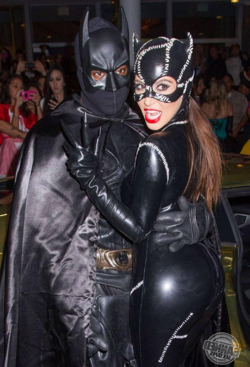 15P Kim Kardashian in Cat Woman Costume at Halloween