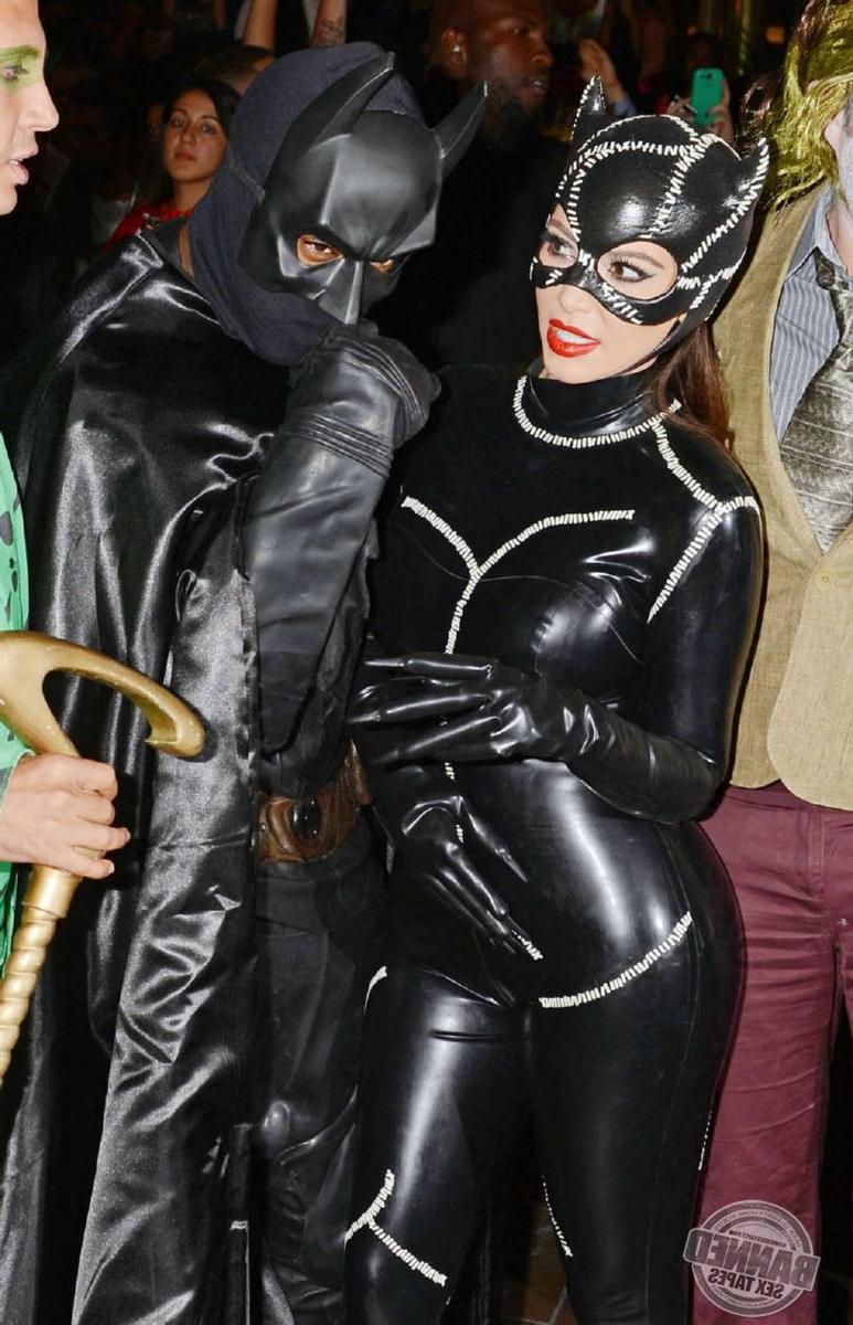 15P Kim Kardashian in Cat Woman Costume at Halloween