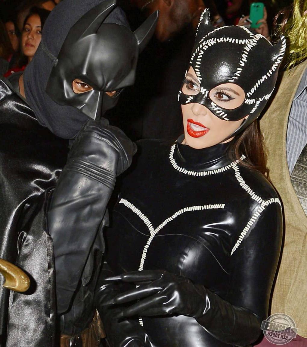 15P Kim Kardashian in Cat Woman Costume at Halloween