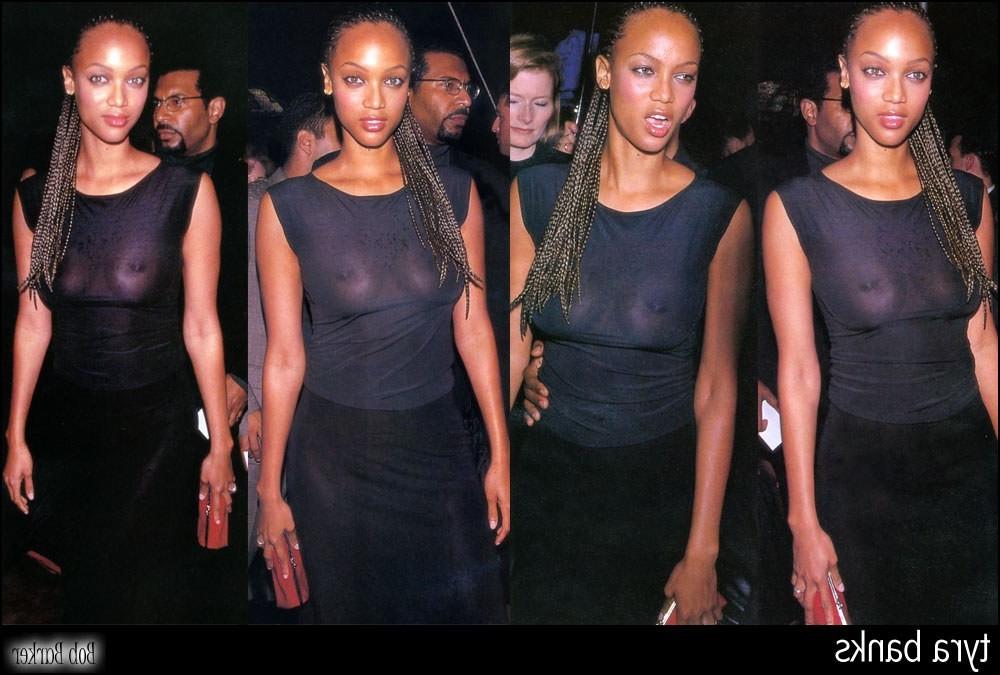 15P talkshow host and model Tyra Banks shows us her brown nipples