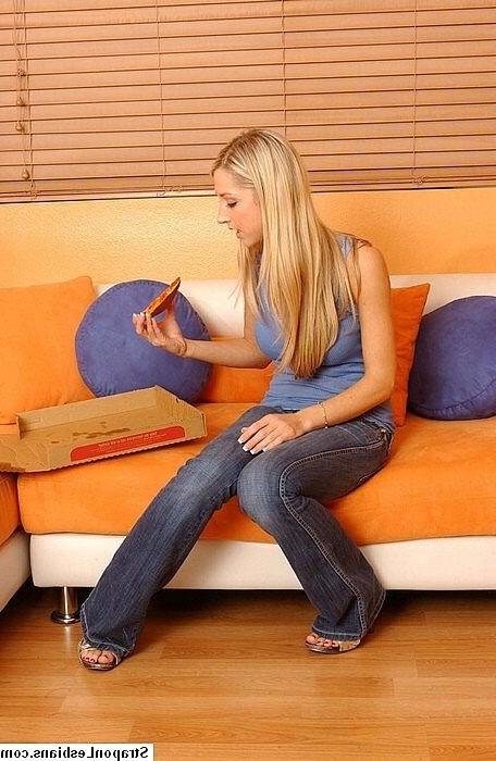 20P Adorable blonde babe forced to fuck by lesbo using a huge strapo