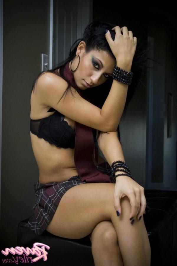 15P Raven Riley in a bad schoolgirl outfit