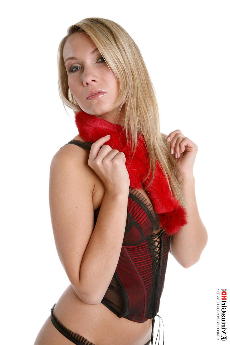 16P Sweet blonde Misa taking off her sexy lingerie