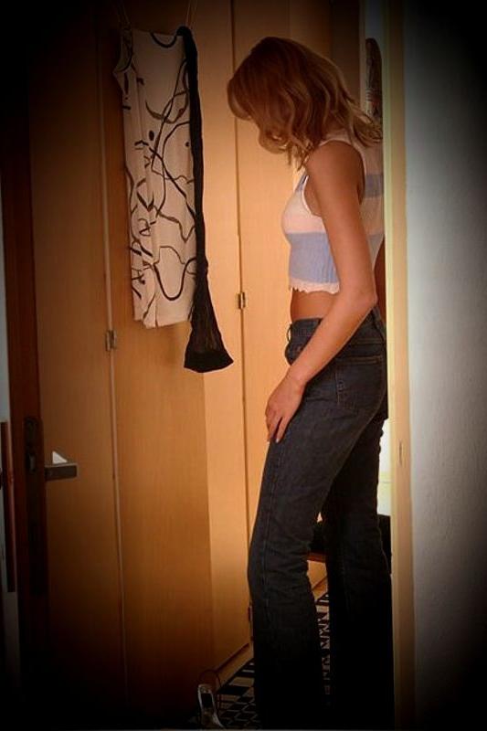 16P Smoking hot blonde babe caught changing by hidden voyeur camera
