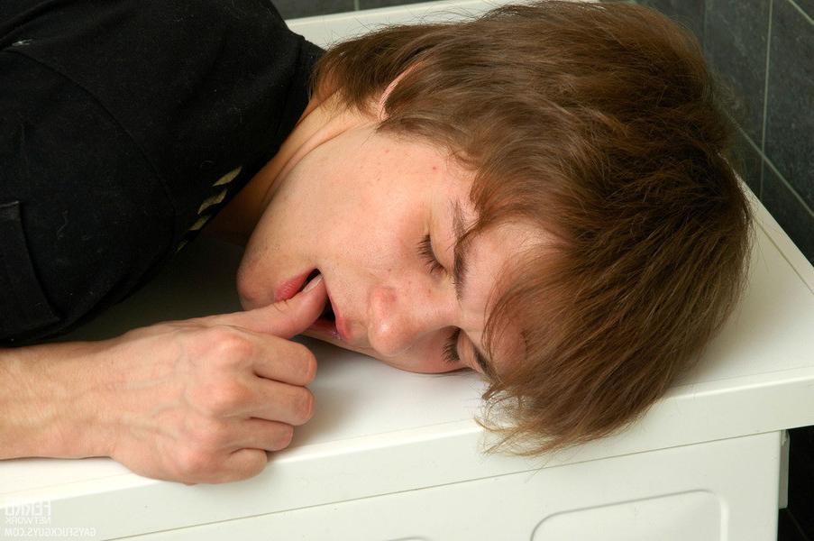 20P Lewd guy going down for gay intercourse in doggystyle right in the bathroom