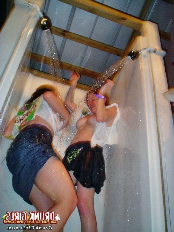 16P Hot and horny drunk girls showing their pretty tits at a party