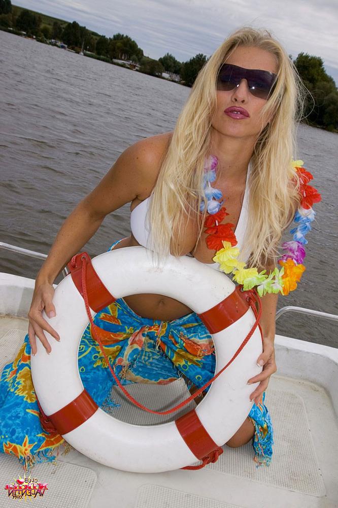 15P Nikita Valentin getting naked on a boat ride