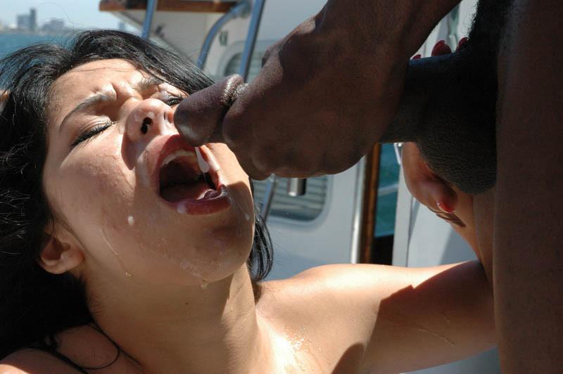 20P Boat babe picking a black pickle.,Yummy ass booty shakes a black cock.,Babe with