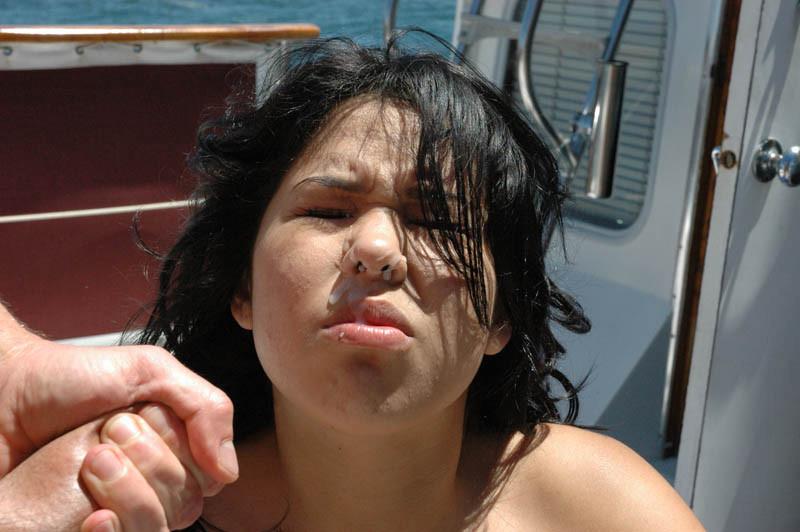 20P Boat babe picking a black pickle.,Yummy ass booty shakes a black cock.,Babe with