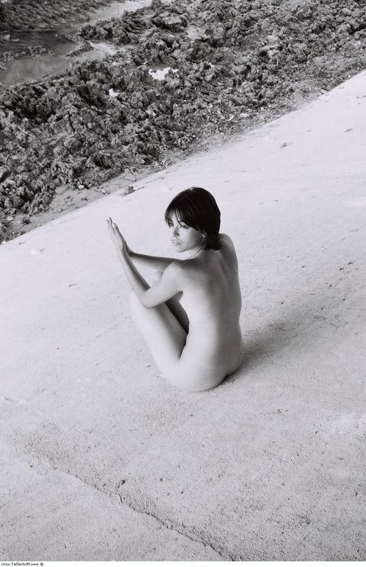 15P Naked girl in slush. Outdoors erotica