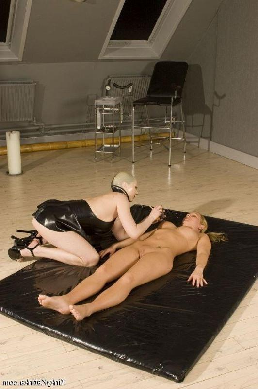 16P Rubber masked girl in some lesbian foreplay