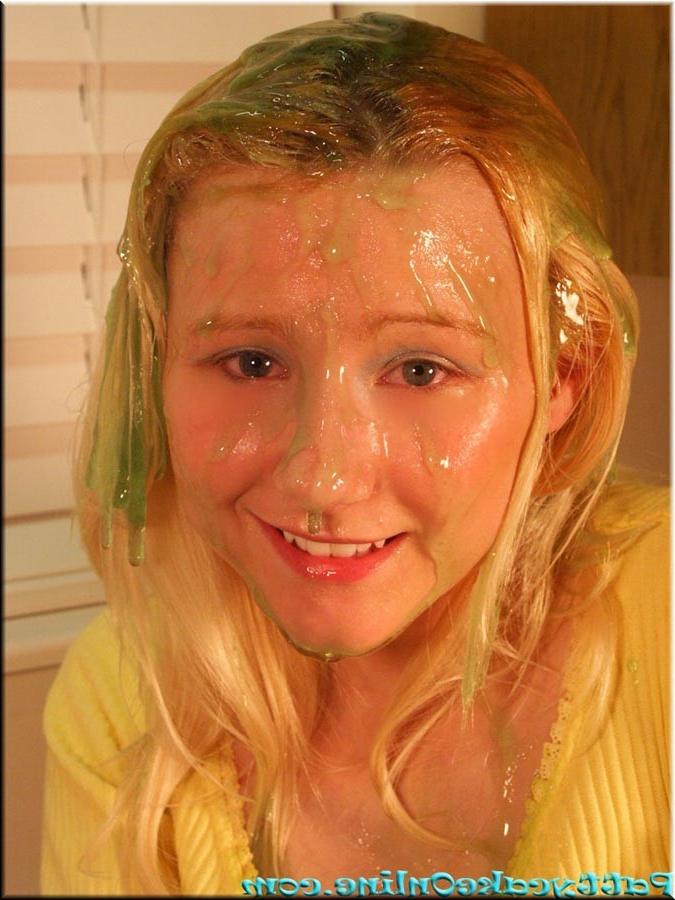 16P Busty teen girl covered in green goop