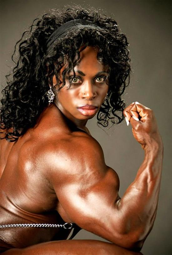 12P Huge muscular black Goddess ripped strong sexy body