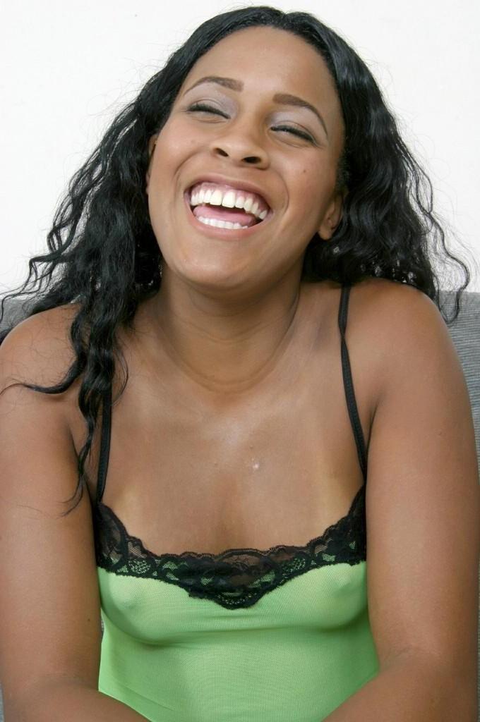20P Horny ebony babe loves getting her pussy stuffed by dildo