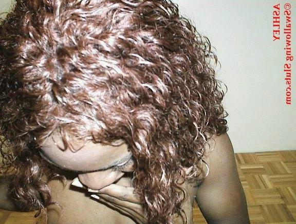 17P Ebony babe drinks a glass of cum