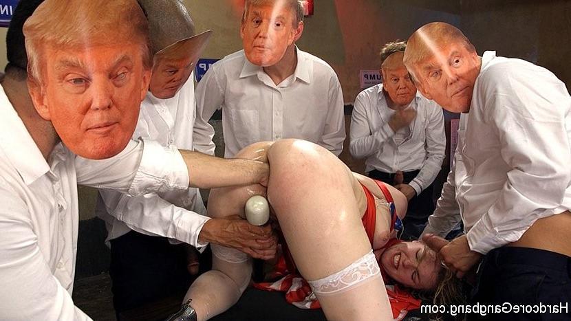 21P Ella Nova gangbanged in all her greased up holes by five Donald 