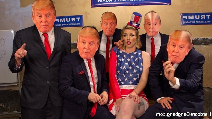 21P Ella Nova gangbanged in all her greased up holes by five Donald 