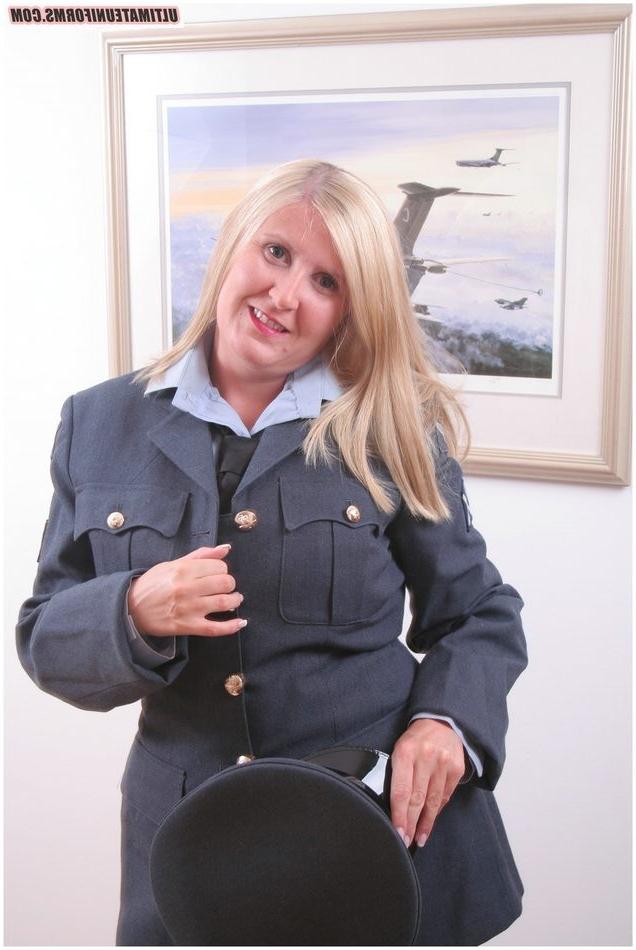 15P Royal Air Force slutty blonde Natasha Smith in black pantyhose