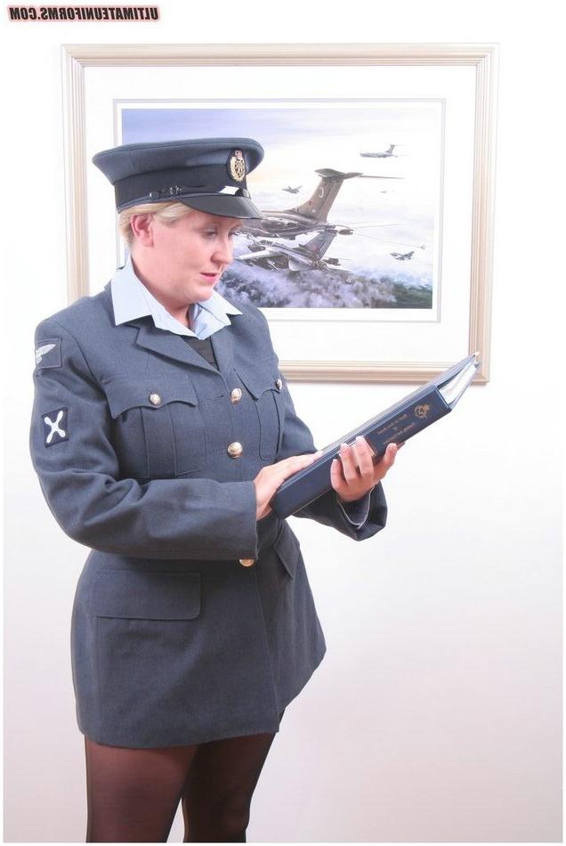 15P Royal Air Force slutty blonde Natasha Smith in black pantyhose