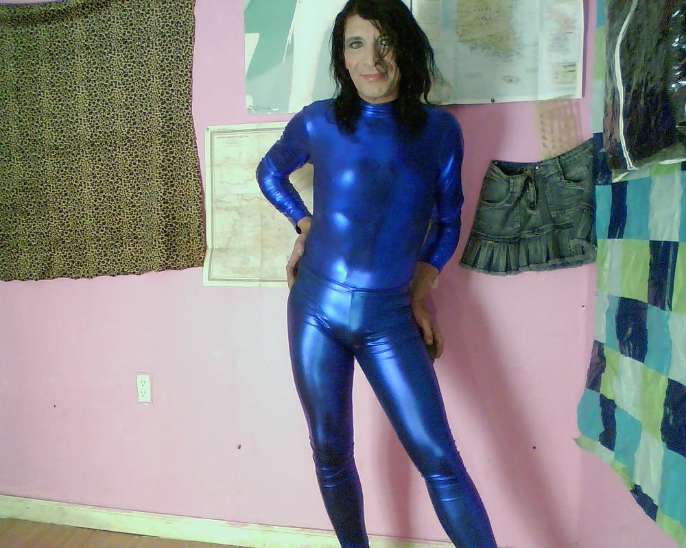 9P Metallisch blaue Leggings