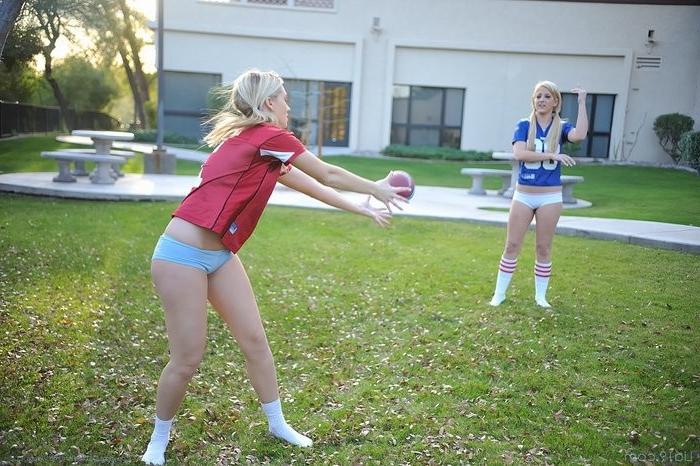 15P Lia and Alison play a sexy game of football