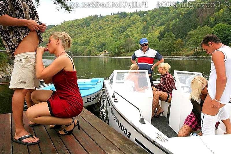 20P Secretaries and bosses having fully clothed groupsex on boat