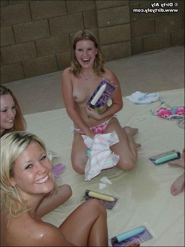 22P Watch as these three show off their tan lines with Dirty Aly while next to the p