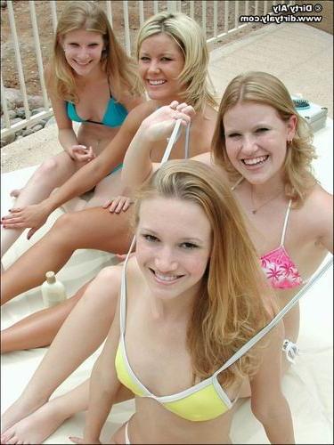 22P Watch as these three show off their tan lines with Dirty Aly while next to the p