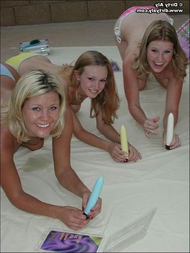 22P Watch as these three show off their tan lines with Dirty Aly while next to the p