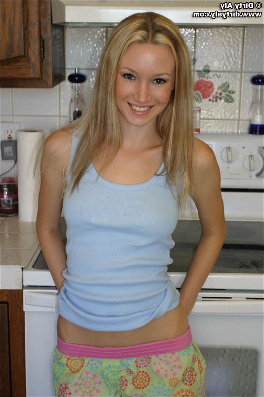 15P Dirty Aly Poses in the Kitchen