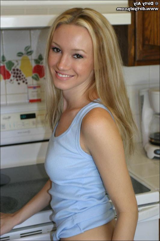 15P Dirty Aly Poses in the Kitchen
