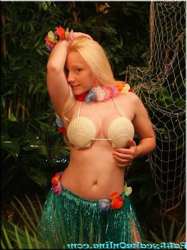 15P Busty teen Patty in a mermaid costume