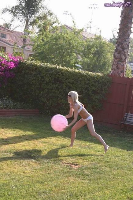 16P blonde teen in white panties and bra posing outdoor