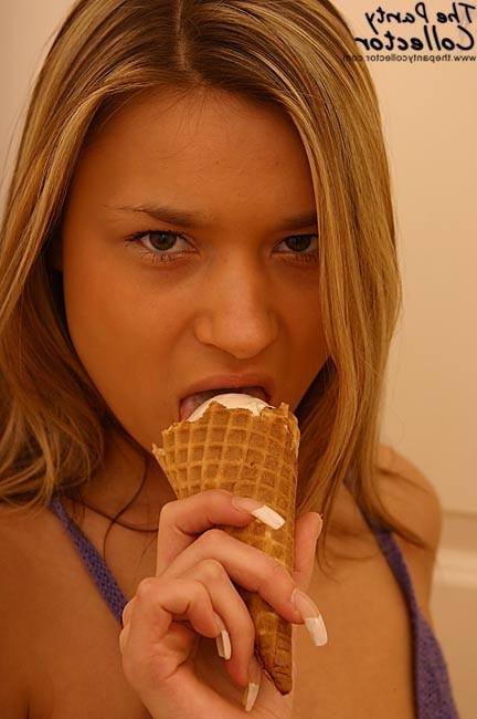 16P Blonde teen posing in white cotton panties