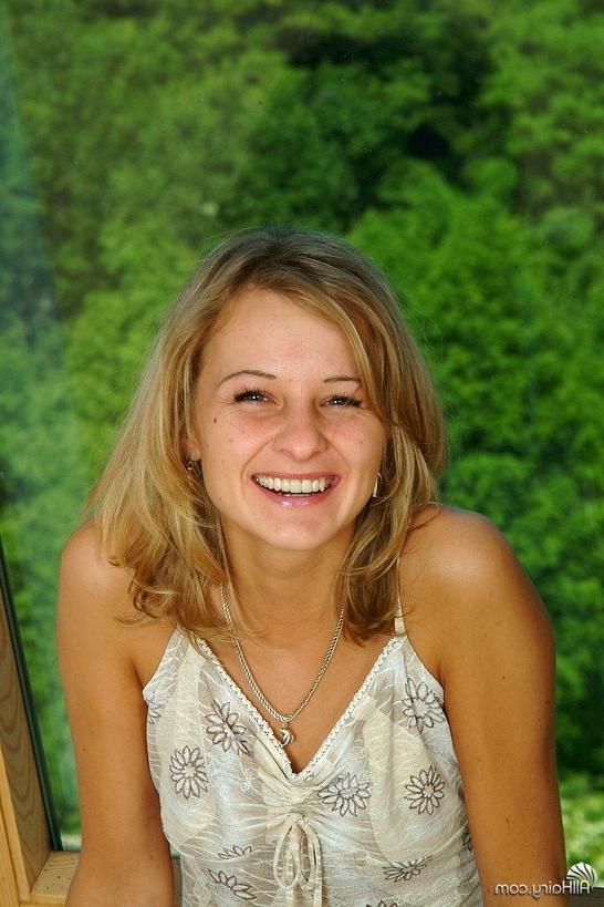 16P cute blonde teen shows off a hairy beaver under her skirt