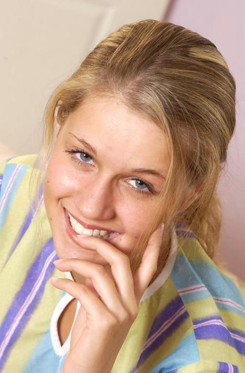 17P Shy Panty Blonde Nervously Using Her Dildo