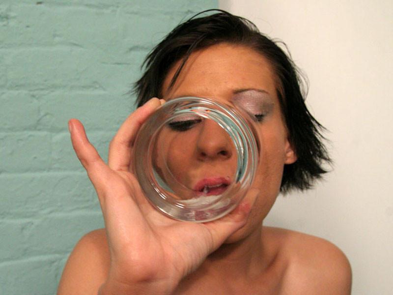 15P Porn Star Amber Wild drinks 4 loads of hot cum