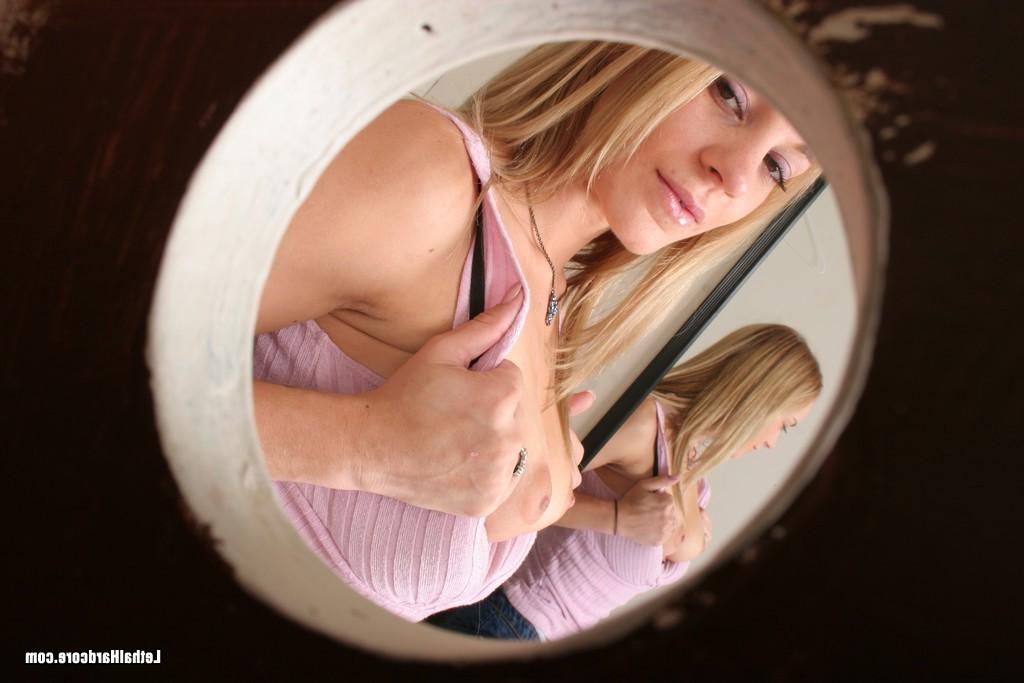 15P Blonde babe sucking cock in the toilet