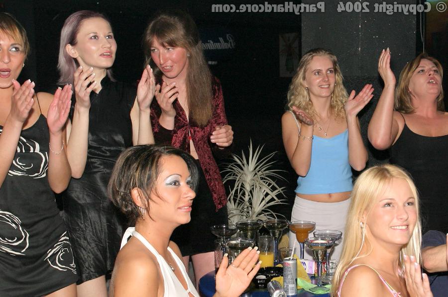 11P Sexy drunk party girls with male strippers