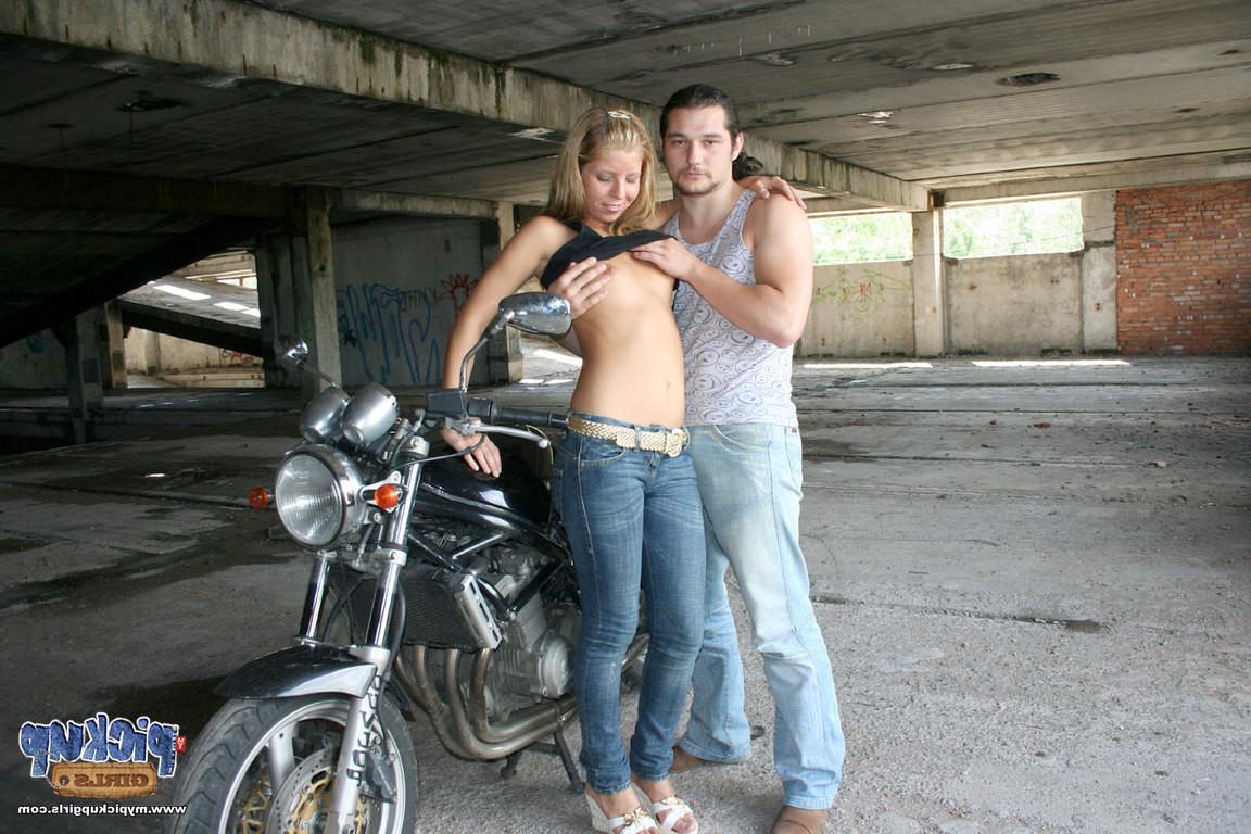 8P Girl with small tits drilled hard at building place