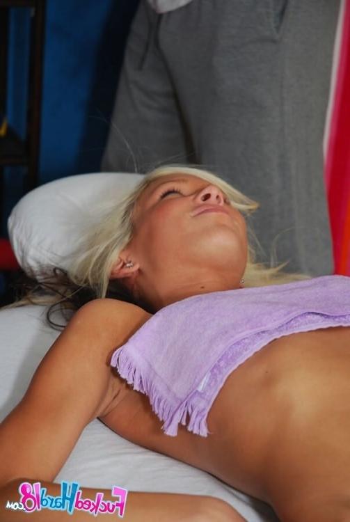 16P Blonde babe deepthroats a monster cock before a hard fuck