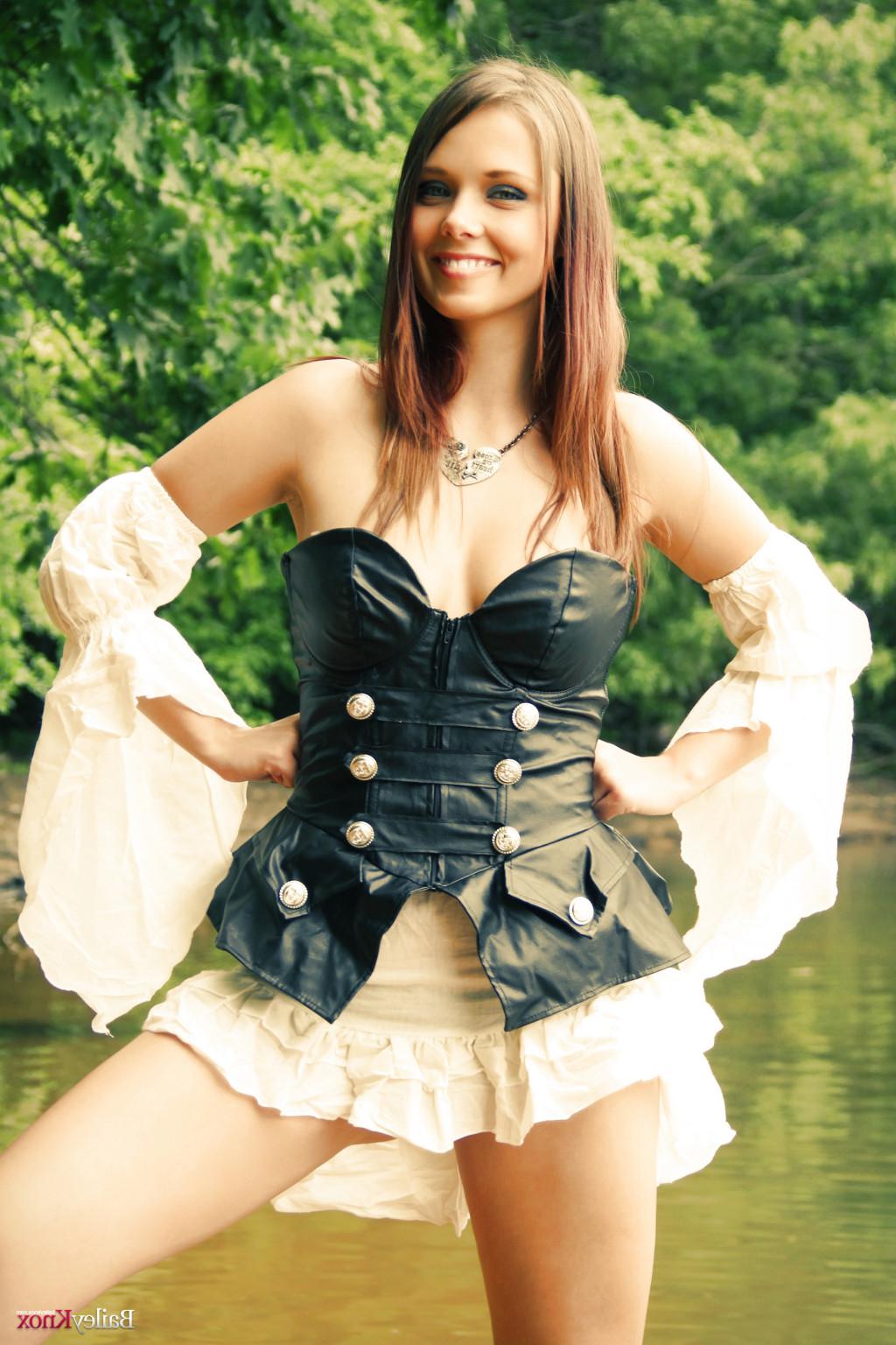 16P Petite chick Bailey in her sexy pirate dress with corset