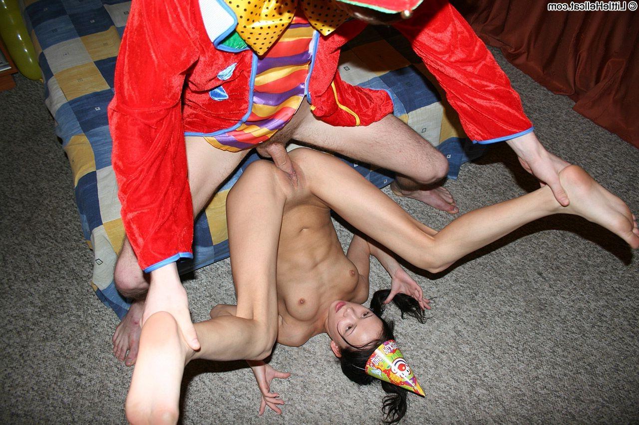 16P Petite teen brunette gets hard fucked in horny poses on her bd party