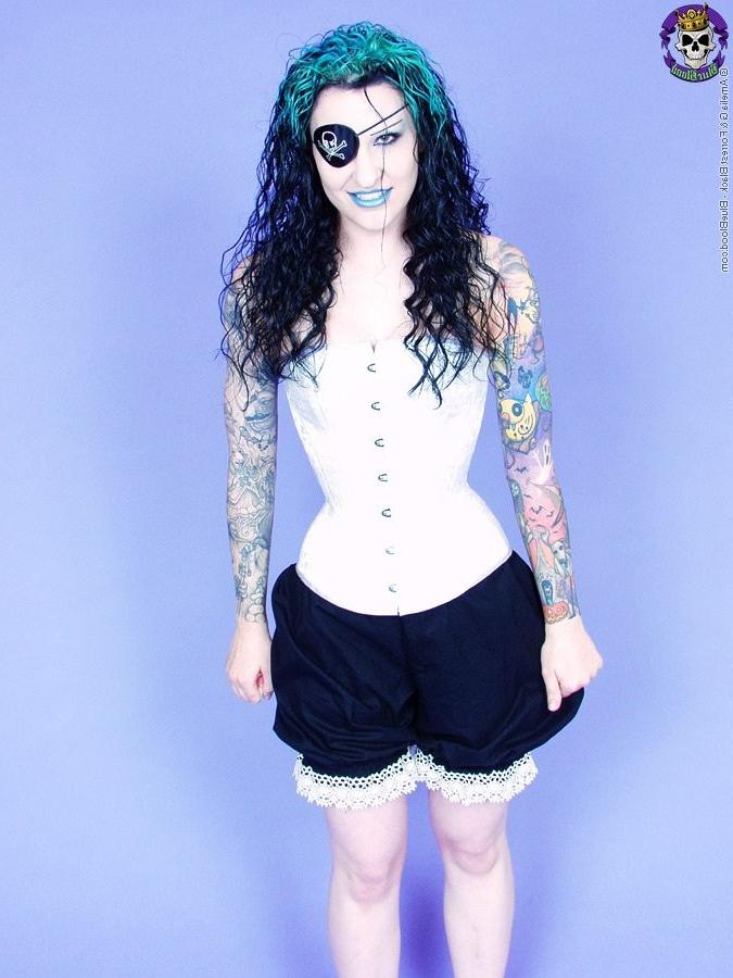 15P Gothic tattooed pirate girl with her eyepatch
