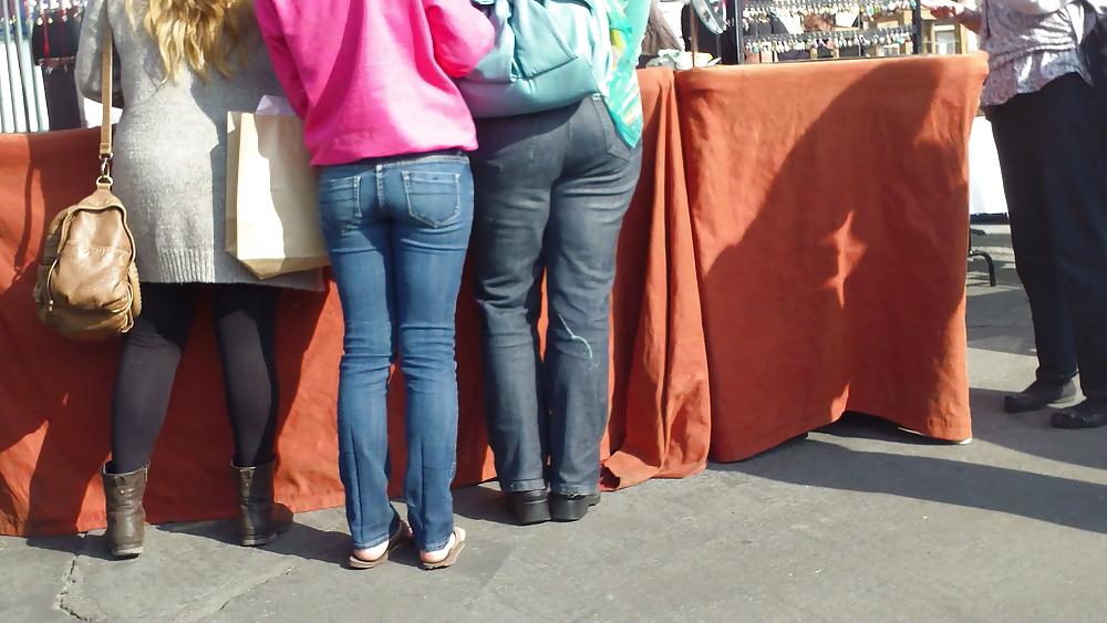 20P Sexy cute teen ass & butt in nice blue jeans 