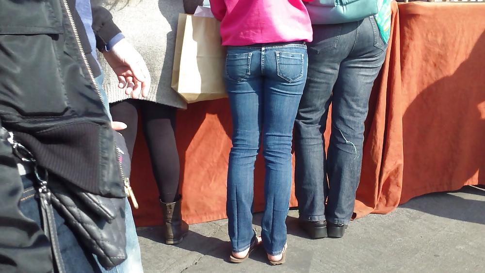 20P Sexy cute teen ass & butt in nice blue jeans 