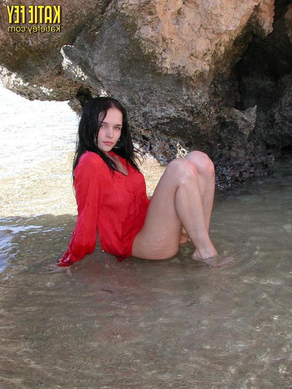 15P Busty teen in red blouse