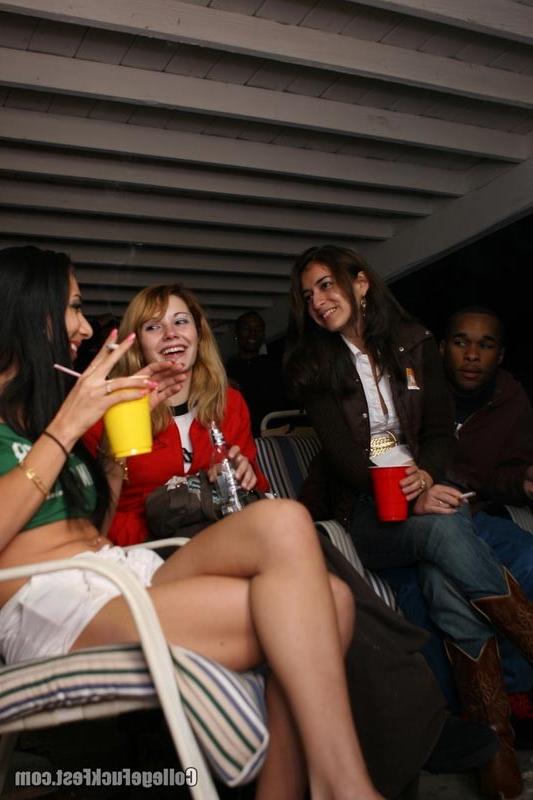 16P Hot brunette college babe fucking hard at sex party